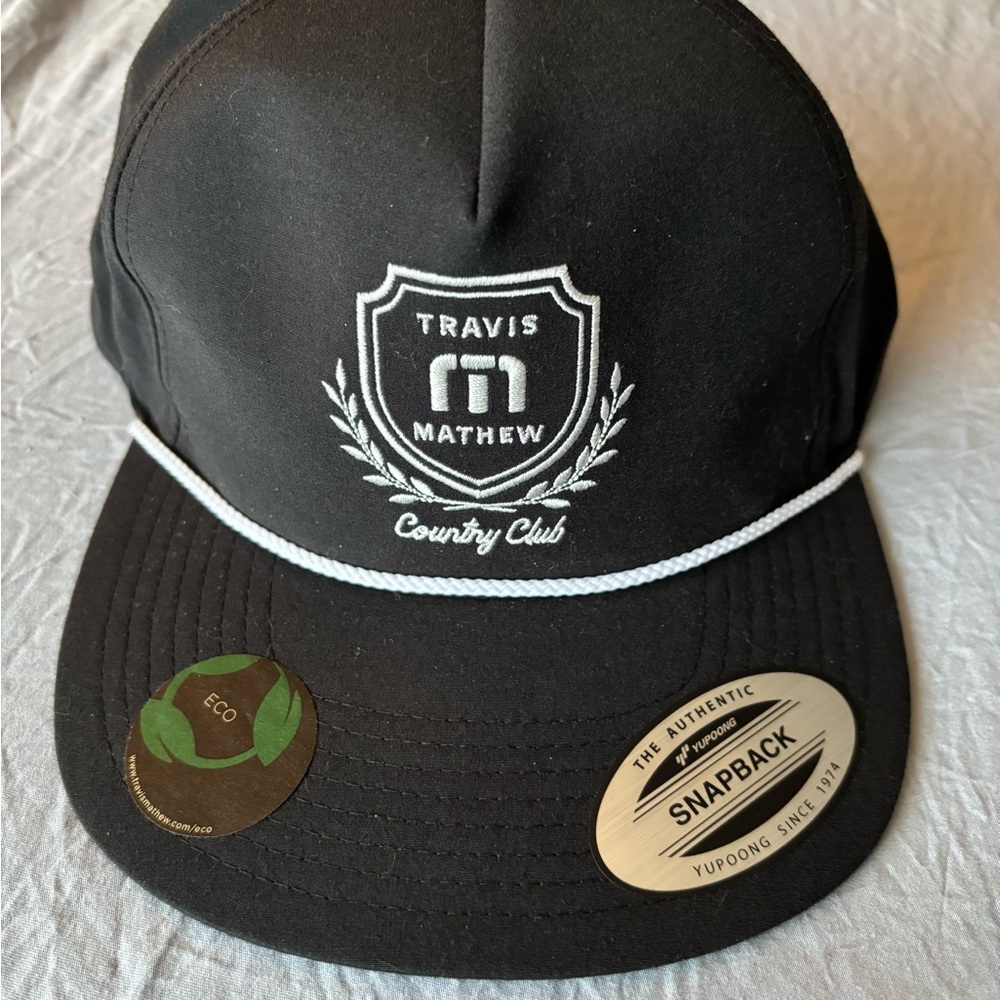 Travis Mathew Black Hat with White Logo Country Club